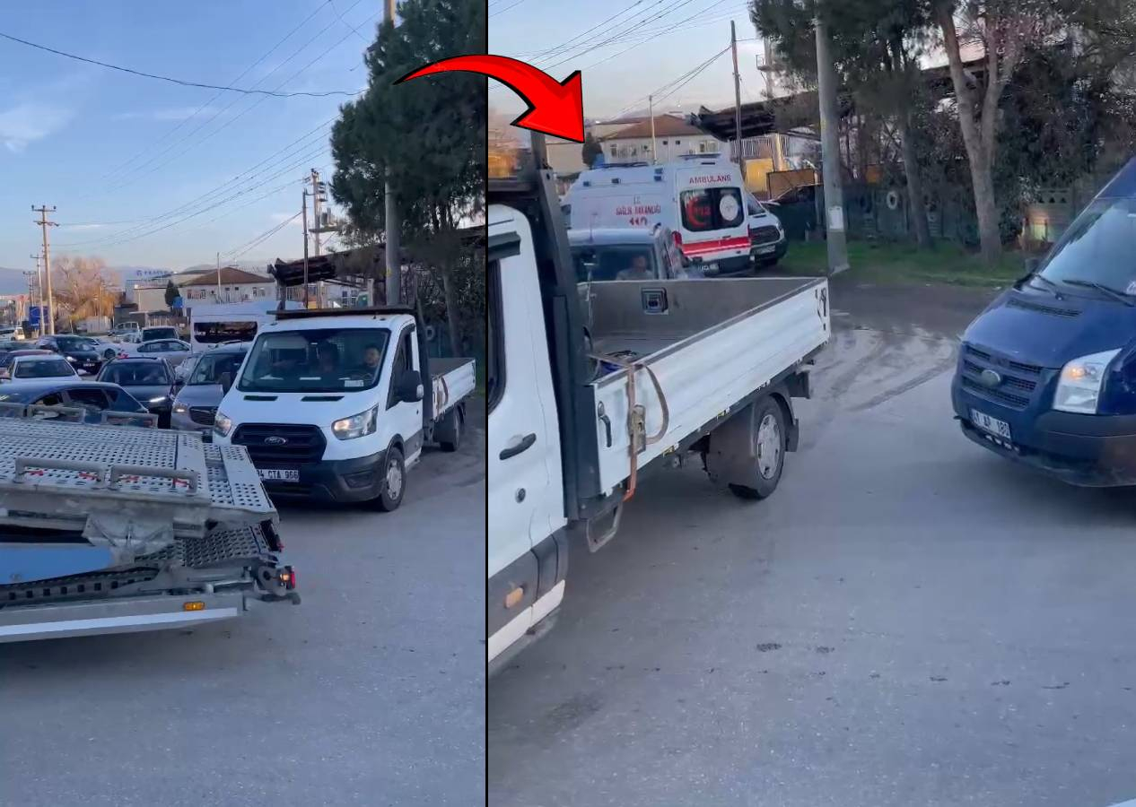 Ters yönde giren araçlar trafiği kilitledi, hasta dakikalarca bekledi, ambulans şoförü isyan etti