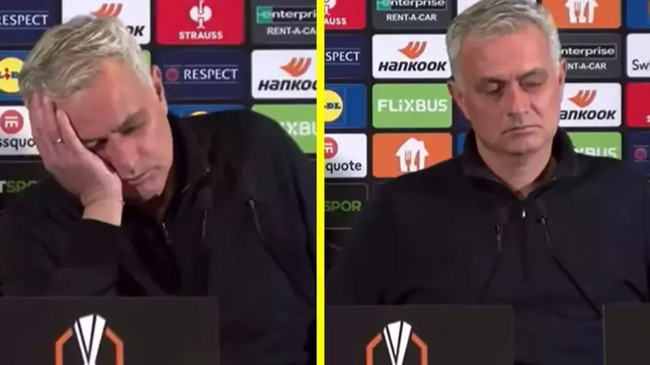 Aniden horlamaya başladı... Mourinho'nun tepkisi basın toplantısına damga vurdu