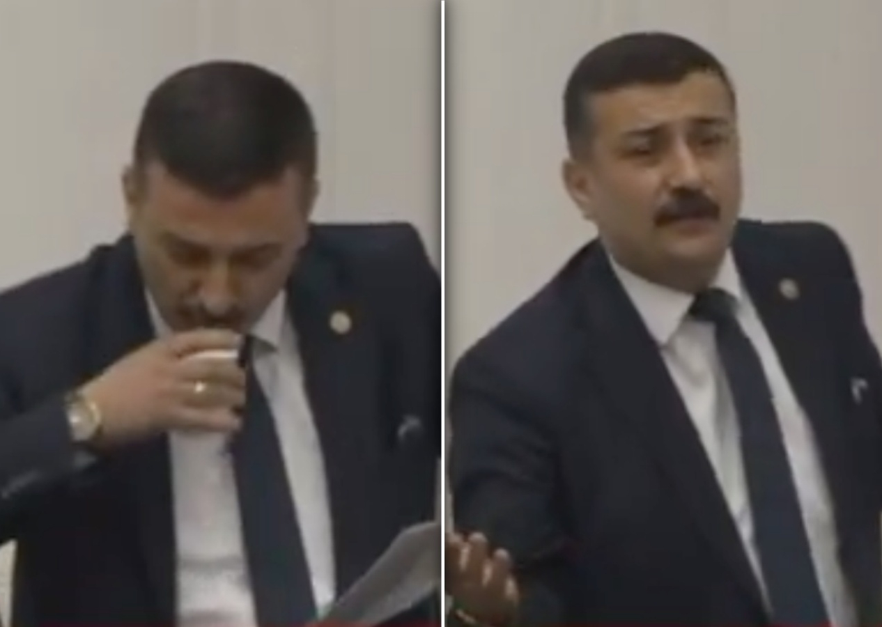 Meclis'te oruç krizi! İyi Partili Yüksel Selçuk Türkoğlu kürsüde su içinde uyarı geldi