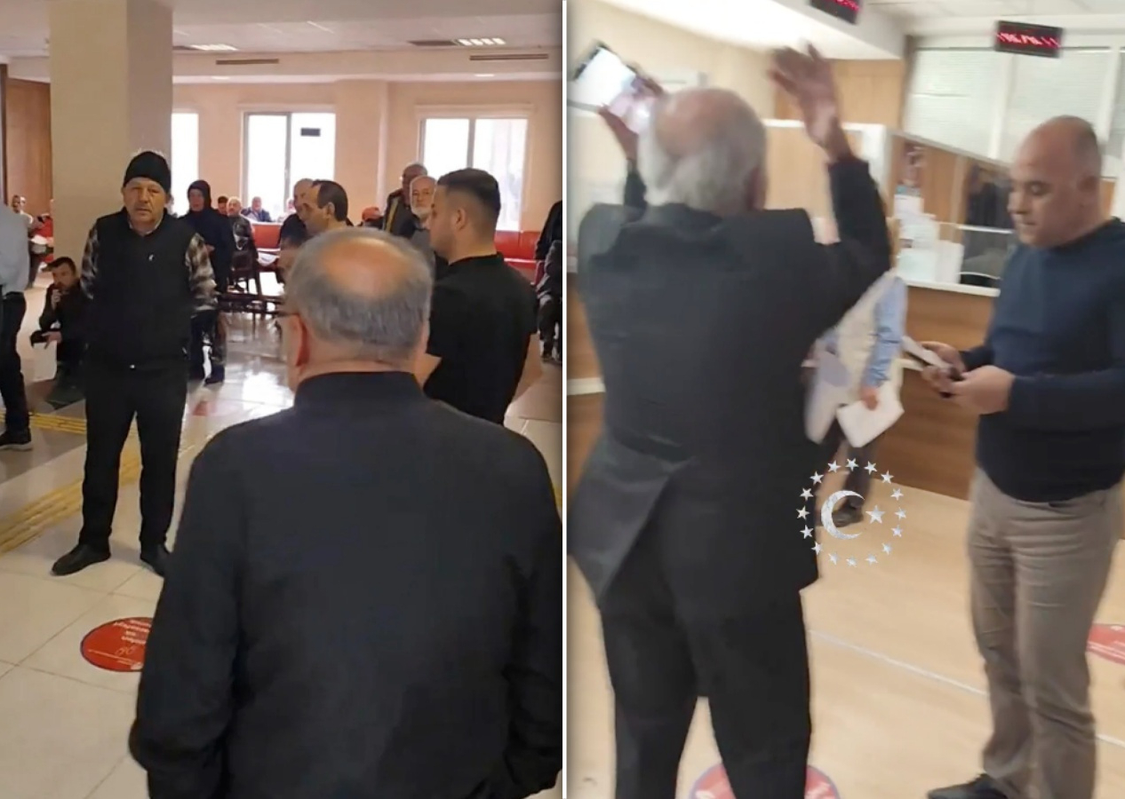 Kayseri Vergi Dairesi'nde sıra bekleyen vatandaş isyan etti: 10 kişi yatıyor burada!