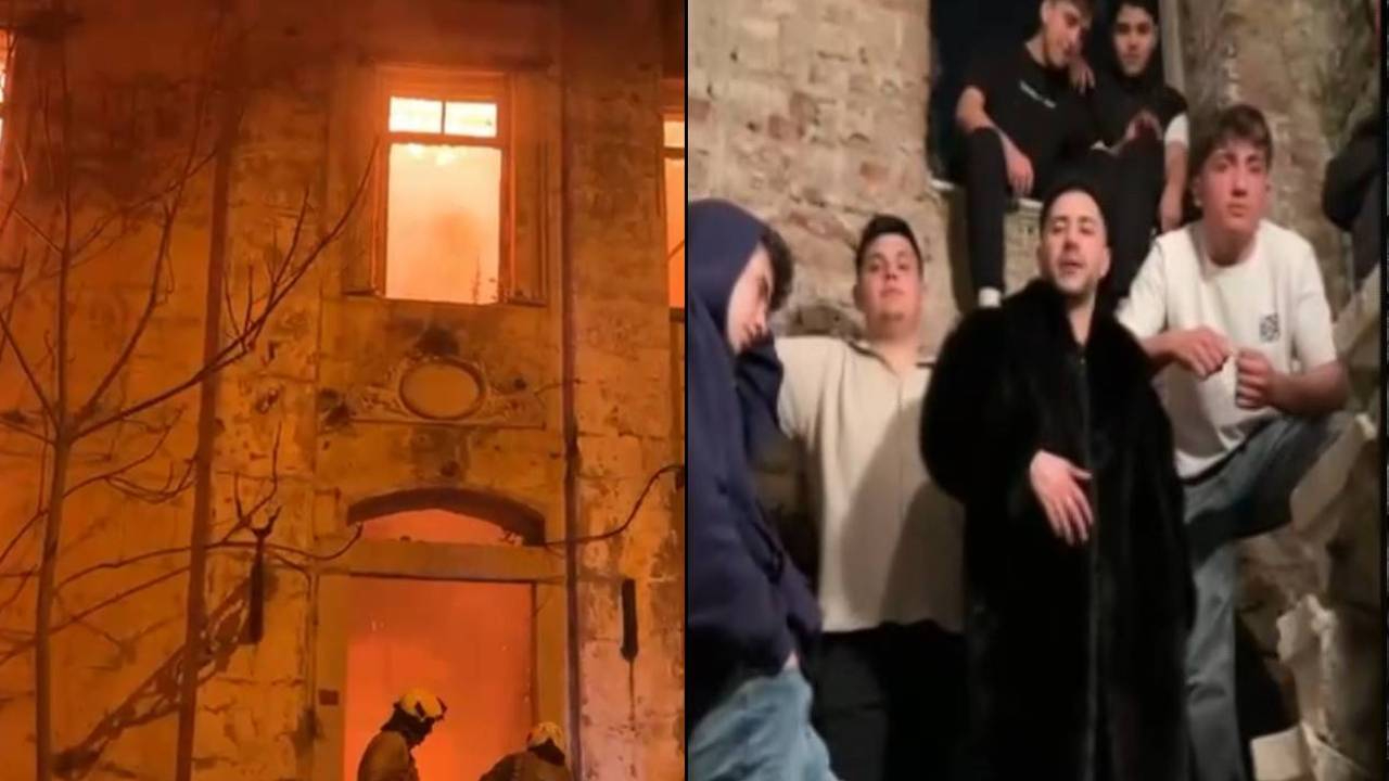 Klip çekeceğiz diye tarihi Topçu Karakolu'nu yakmışlar! 10 kişi gözaltına alındı
