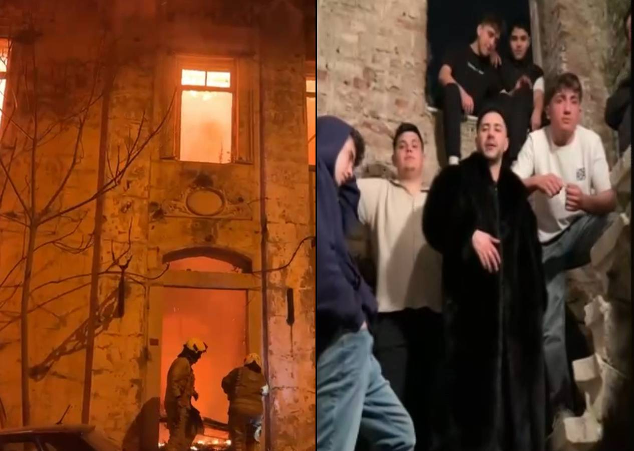 Klip çekeceğiz diye tarihi Topçu Karakolu'nu yakmışlar! 10 kişi gözaltına alındı