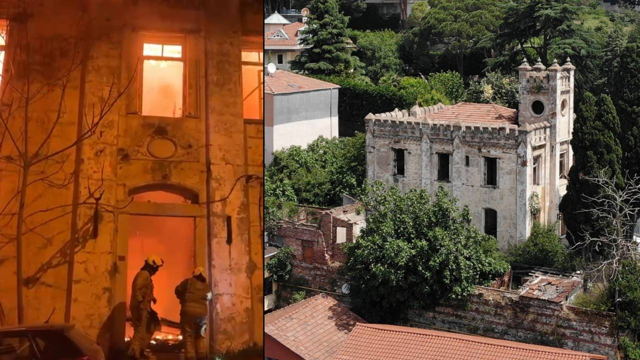 Sarıyer’deki tarihi Topçu Karakolu alev alev yandı, bina kullanılamaz hale geldi