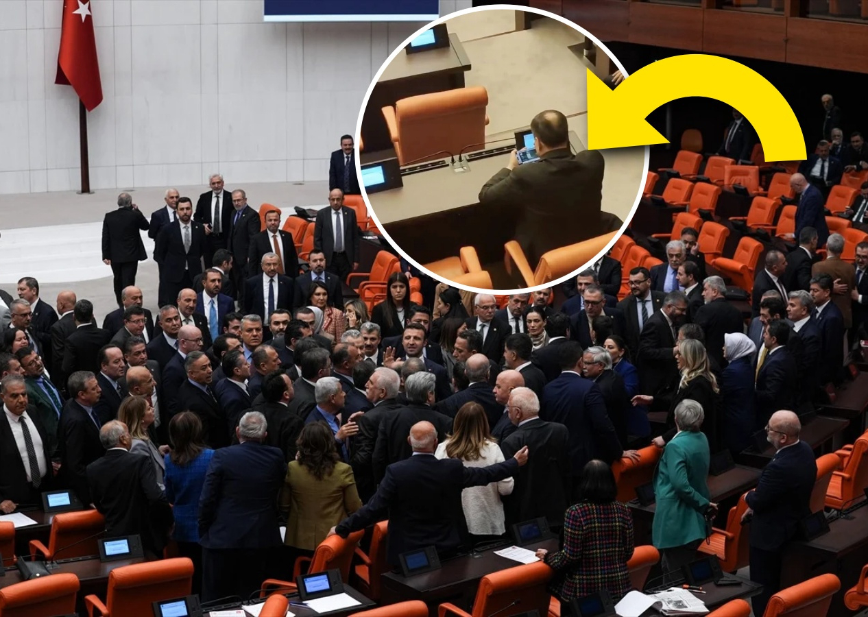 Meclis'te ilginç anlar! Kavga sırasında batak oynayan milletvekili dikkat çekti...