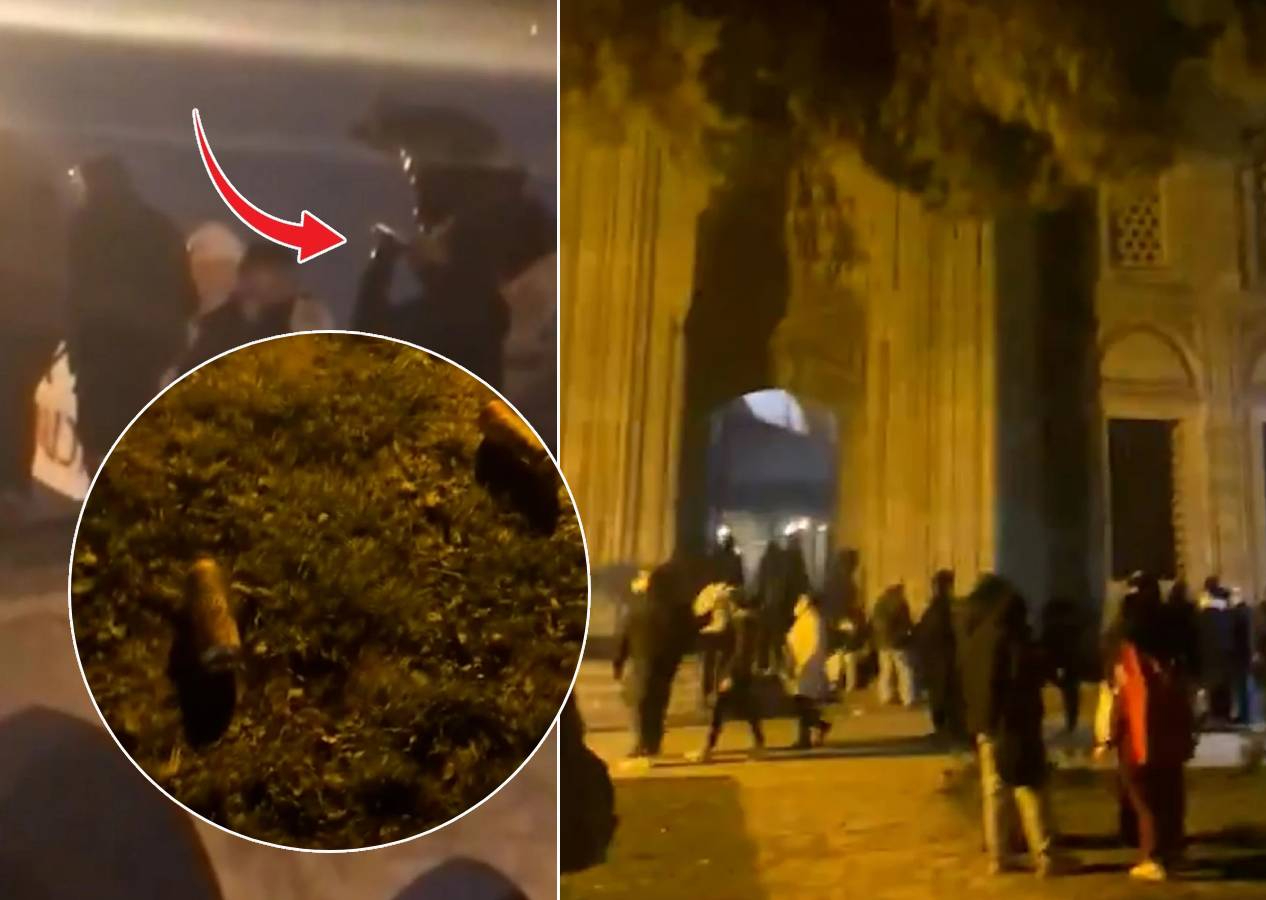 'Mustafa Kemal’in askerleri'ne bakın! İçki şişeleriyle Şehzade Camii'ni işgal ettiler