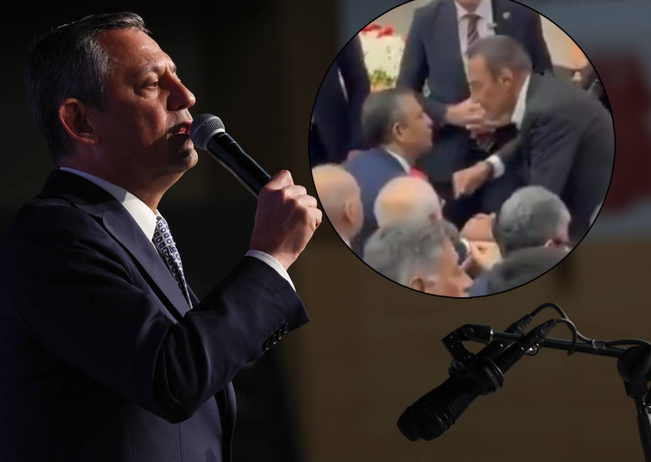 CHP Kurultayı'nda gergin anlar! Berhan Şimşek adaylığı düşürülünce Özgür Özel'in üzerine yürüdü