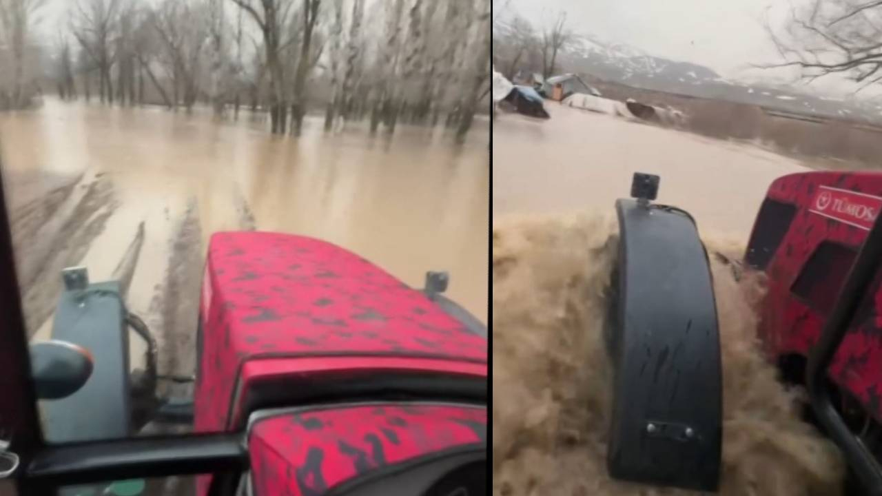 Karlıova'da sağanak; Peri Suyu Çayı taştı, araziler su altında kaldı