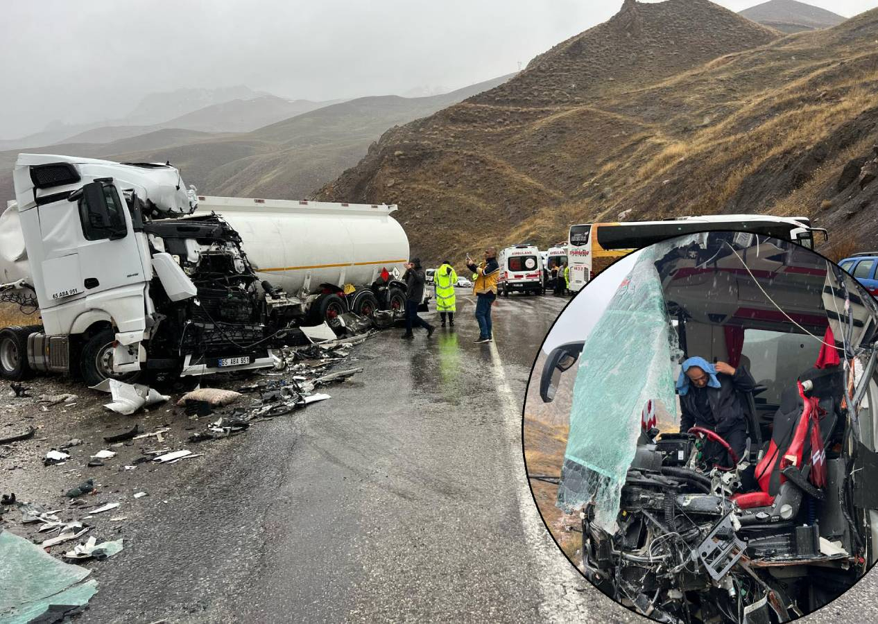 Hakkari'de yolcu otobüsü ile yakıt tankeri kafa kafaya çarpıştı: 1 ölü, çok sayıda yaralı