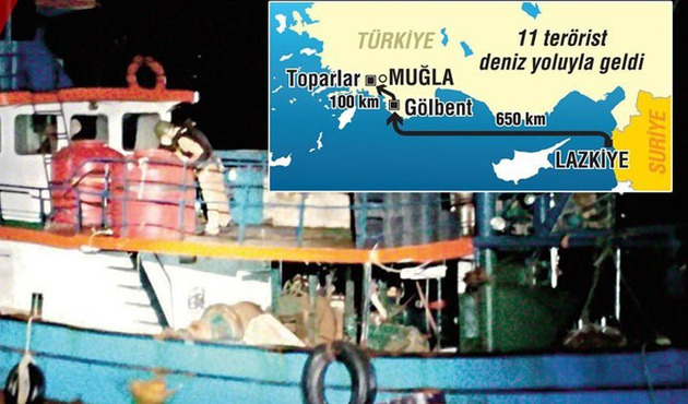 Muğla'da öldürülen teröristleri Lazkiye'den getiren tekne tam 6 sefer yapmış!
