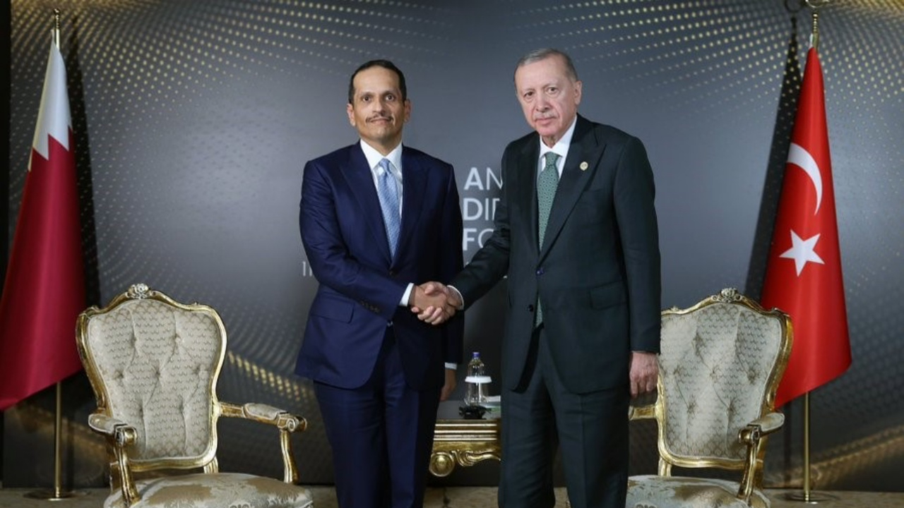 Cumhurbaşkanı Erdoğan, Katar Başbakanı El Sani ile Antalya’da buluştu
