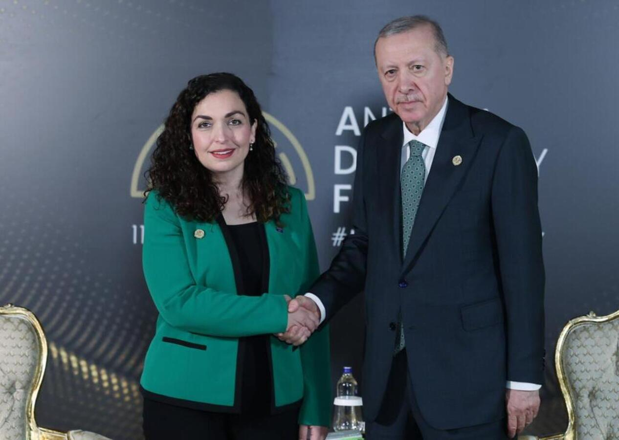 Kosova Cumhurbaşkanı Vjosa Osmani, Cumhurbaşkanı Recep Tayyip Erdoğan'a övgüler dizdi