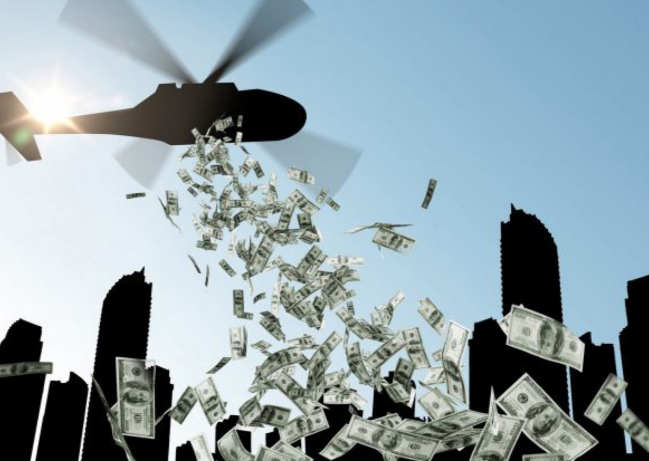 Herkese helikopterle para dağıtılacak:  Her vatandaşa 350 dolar hibe verilecek