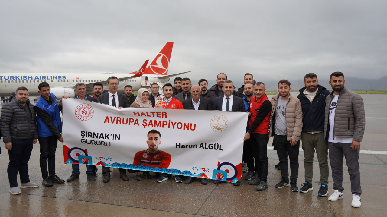 Avrupa şampiyonu halterci Harun Algül, memleketi Şırnak’ta coşkuyla karşılandı
