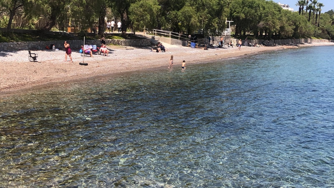 Fedon denize düştü! Datça'da vatandaşlar denize girmeye başladı