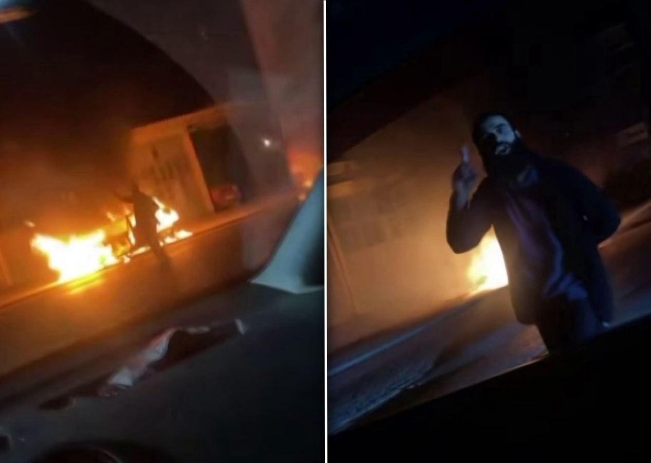 Daha taksitini bitirmediği aracını cayır cayır yaktı! Sakarya'da şoke eden protesto: Zulme tepki!