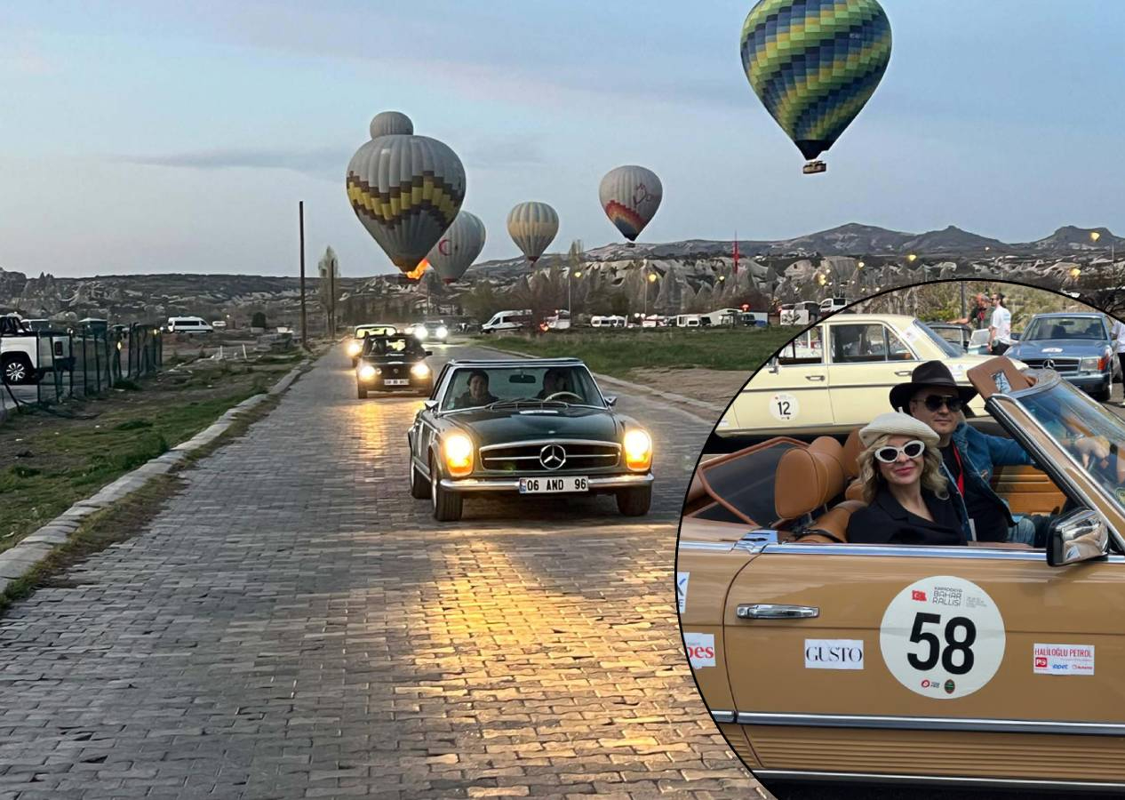 Klasik otomobil tutkunları Kapadokya'da buluştu