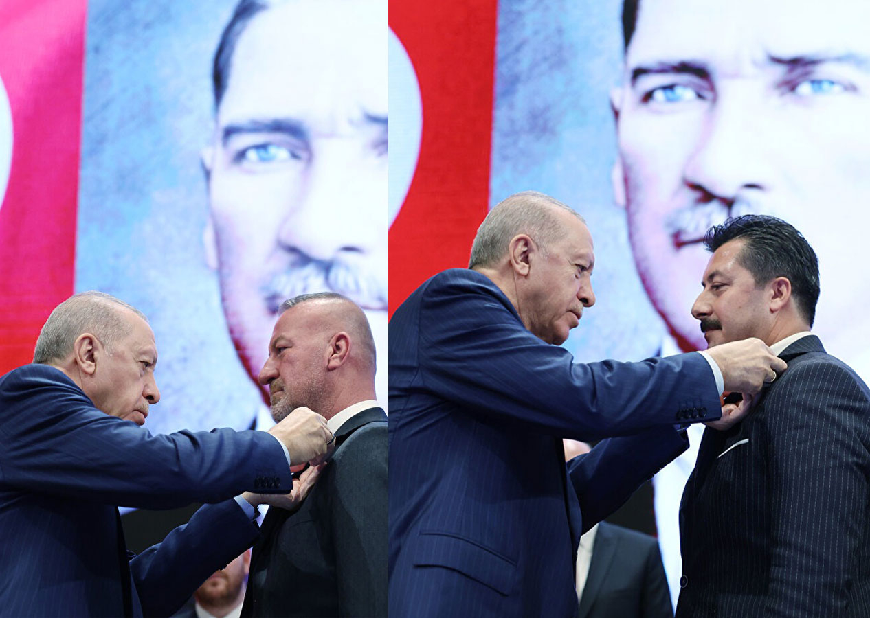 İYİ Parti'den istifa eden belediye başkanları AK Parti'ye katıldı! Rozetlerini Erdoğan taktı!