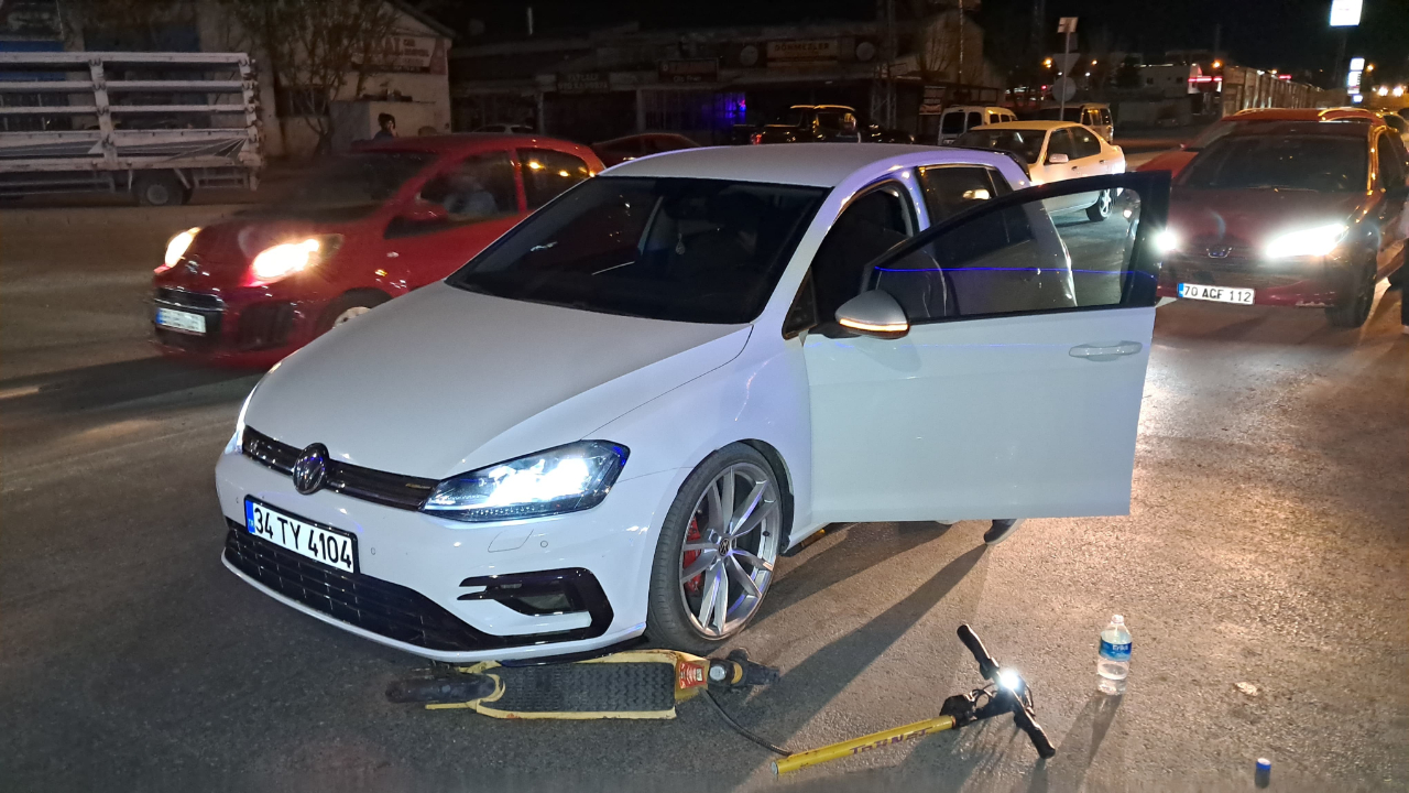 Karaman’da trafik kazası! Otomobil ile elektrikli skuter çarpıştı, 2 yaralı