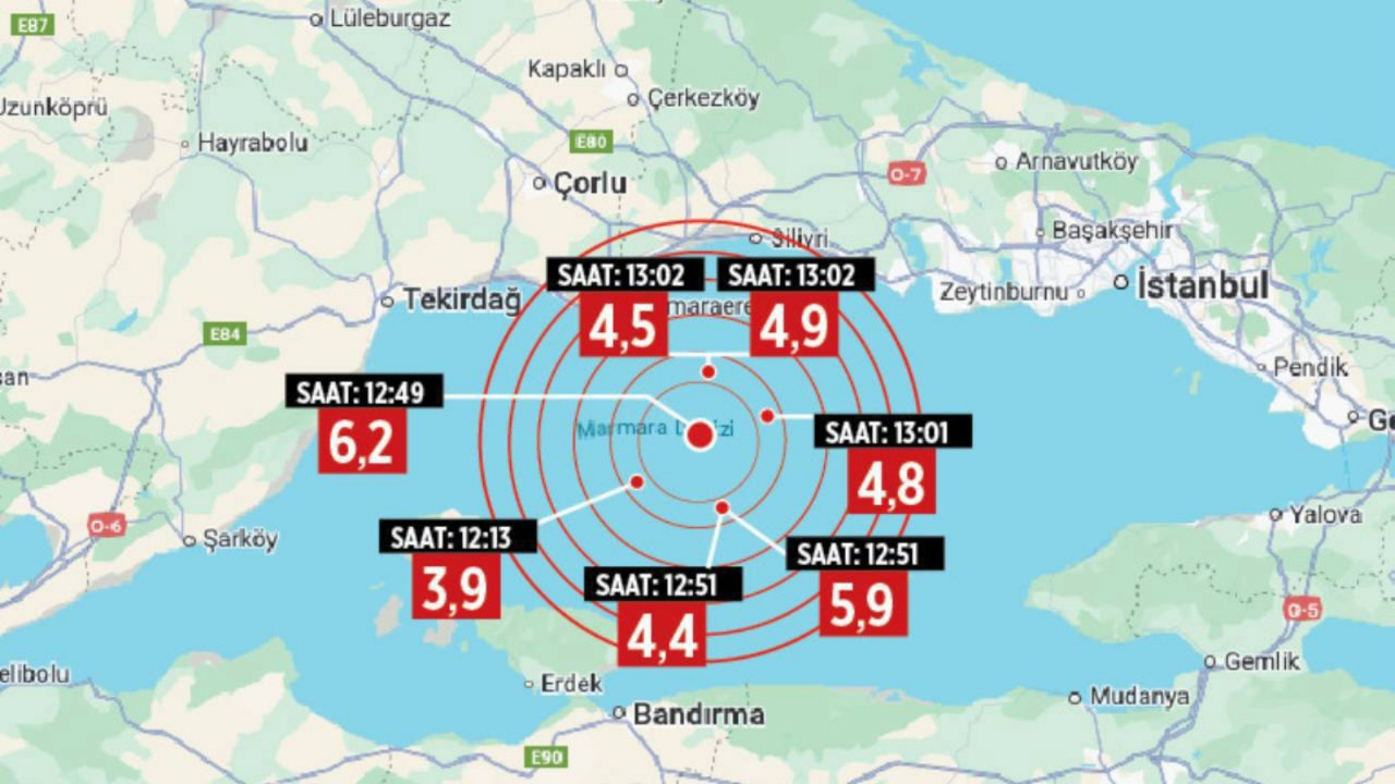 İstanbul depreminde ilçe ilçe hissedilen şiddet belli oldu! USGS haritayı paylaştı... Depremin en çok hissedildiği ilçe Beylikdüzü!