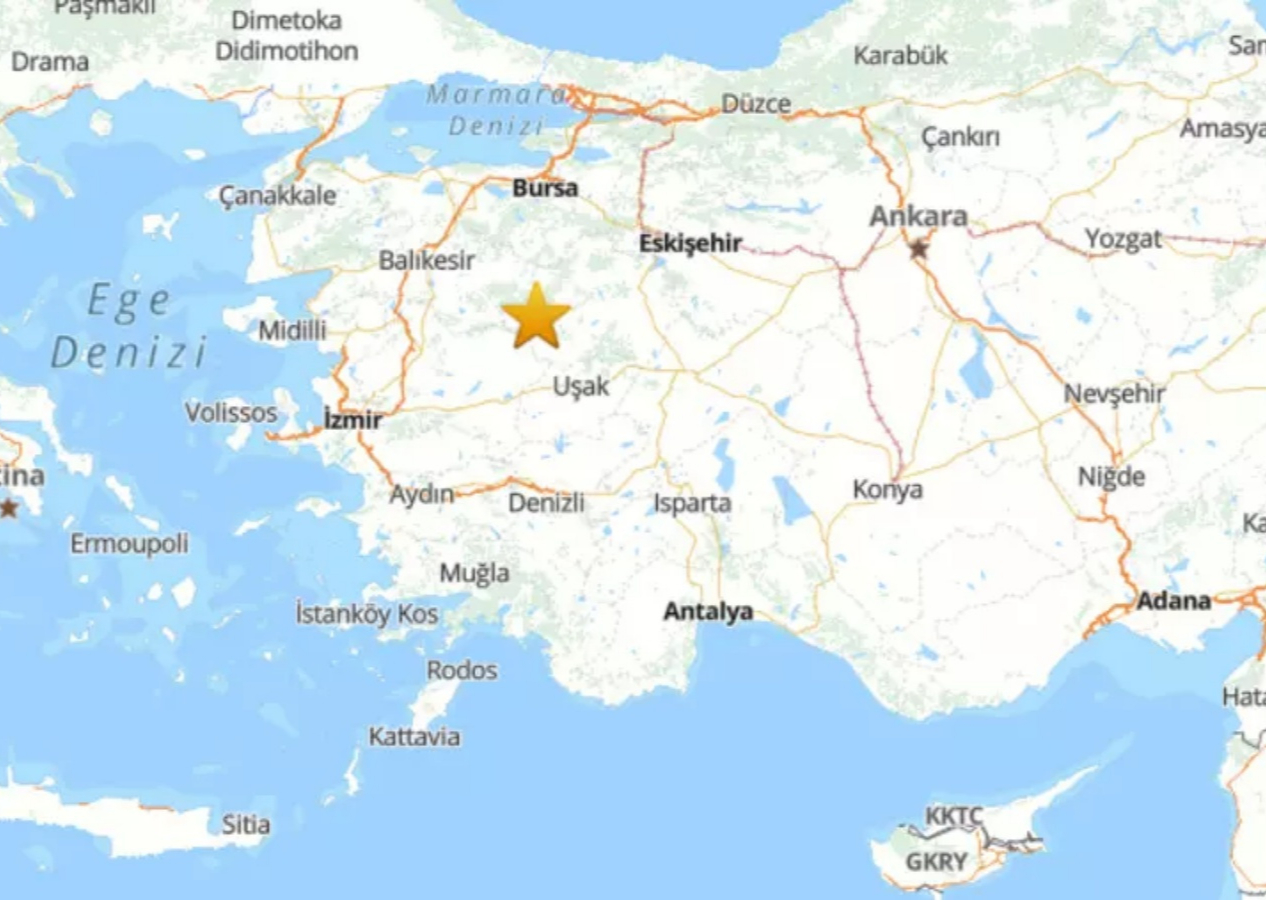 Kütahya'da 4.5 büyüklüğünde deprem meydana geldi