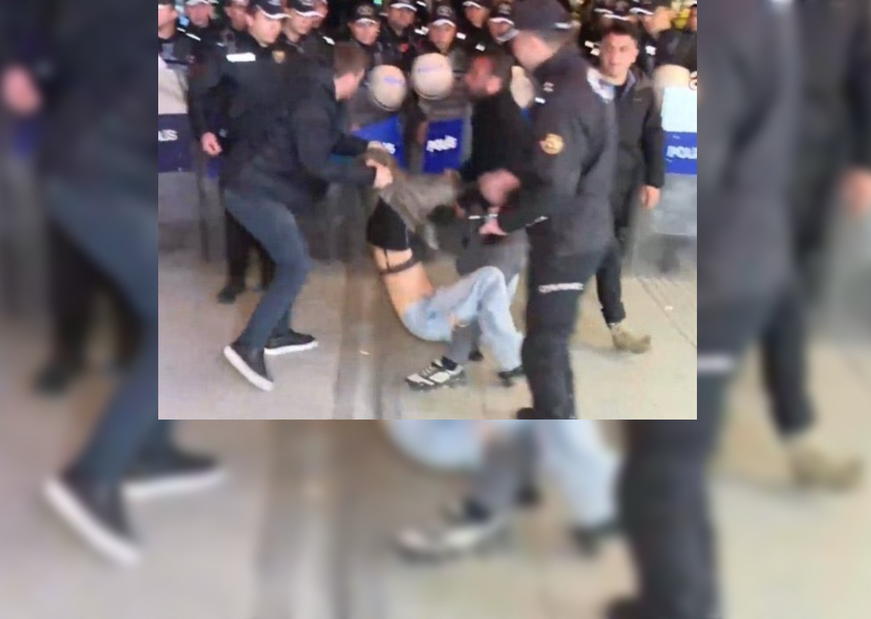 CHP’lilerin “sütyen göründü” diye algı yaptığı gösterici, sütyen giyen erkek çıktı
