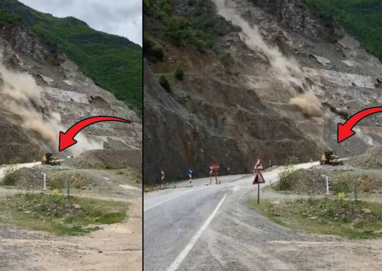 Artvin-Şavşat karayolunda heyelan: Faciadan saniyelerle kurtuldu