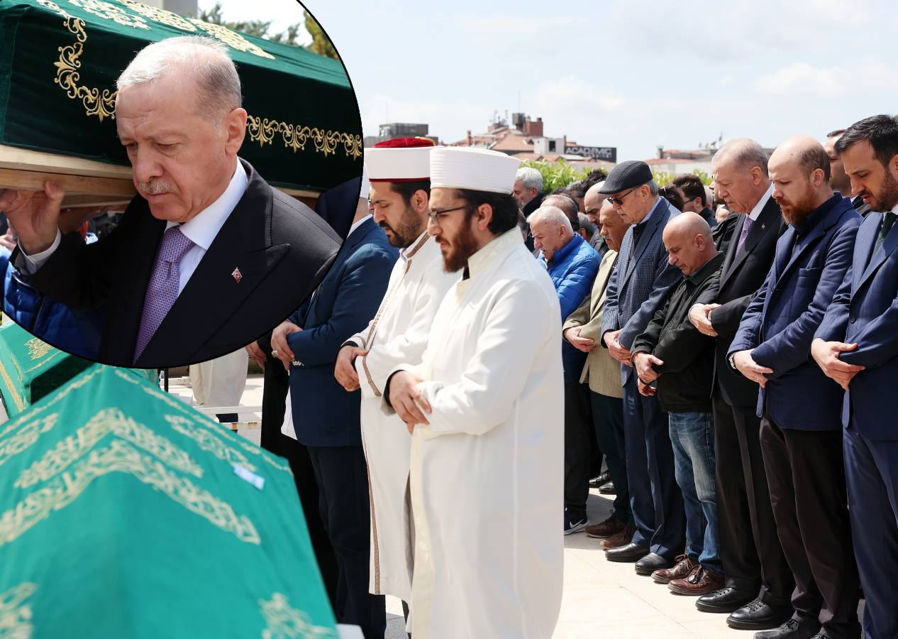 Cumhurbaşkanı Erdoğan, lisedeki Arapça öğretmeni Ahmet Karaman'ın tabutunu omuzladı