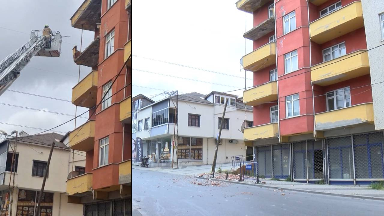Sancaktepe'de binanın 5. katında balkon çöktü