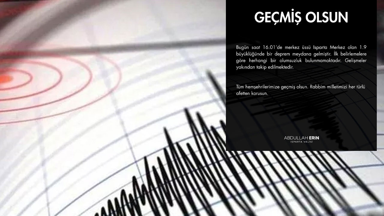 Isparta Valiliği'nin 1,9'luk deprem paylaşımı sosyal medyada gündem oldu
