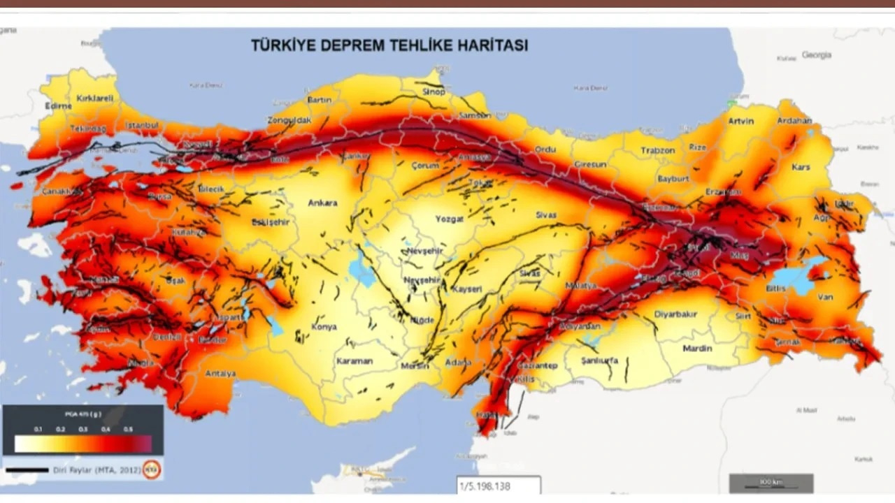 AFAD'tan korkutan paylaşım: Türkiye Deprem Tehlike Haritası'nda 485 diri fay segmenti bulunuyor