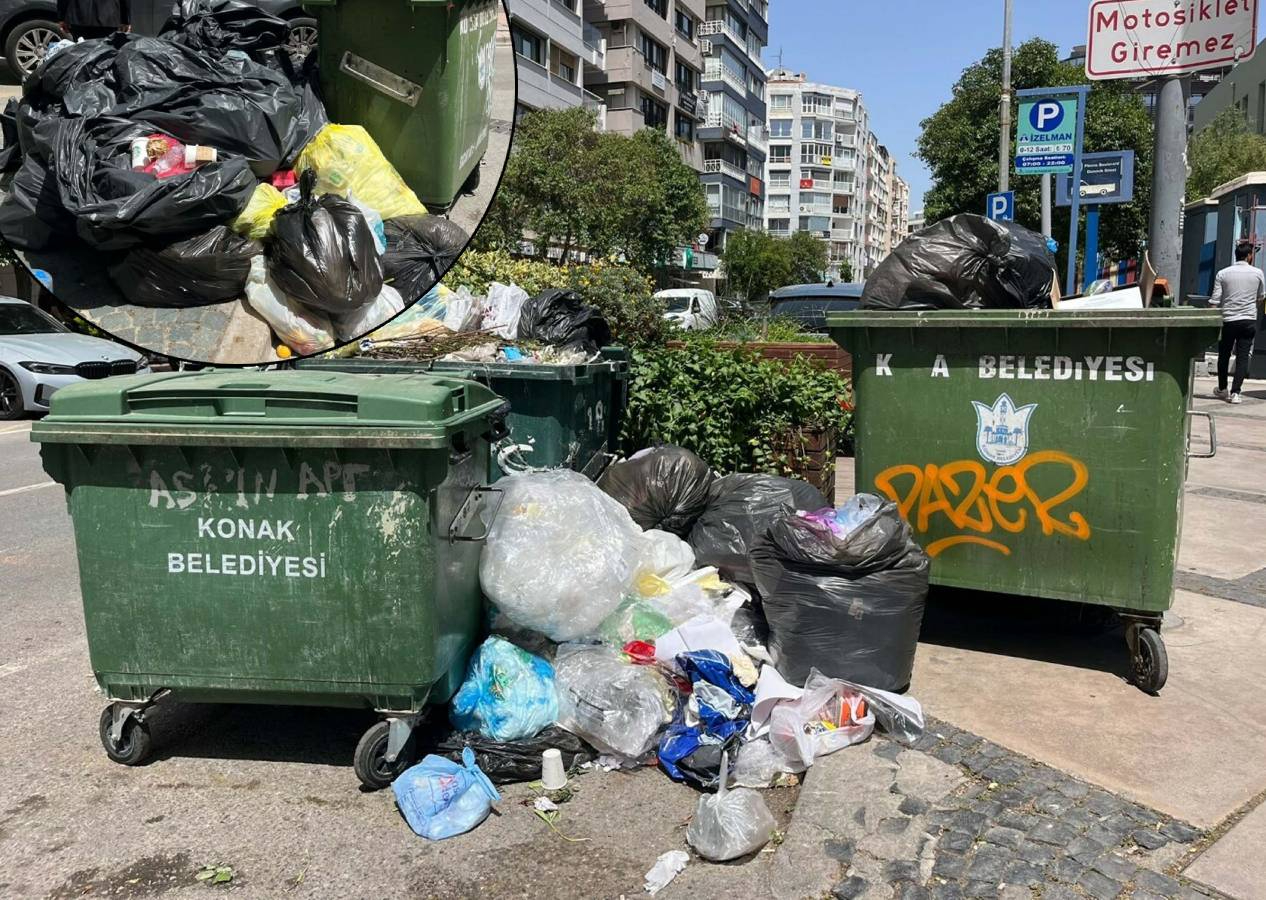 İzmir'i çöp dağları sardı! Konak'ta grev kararı sonrası sokaklarda kokudan yürünmüyor
