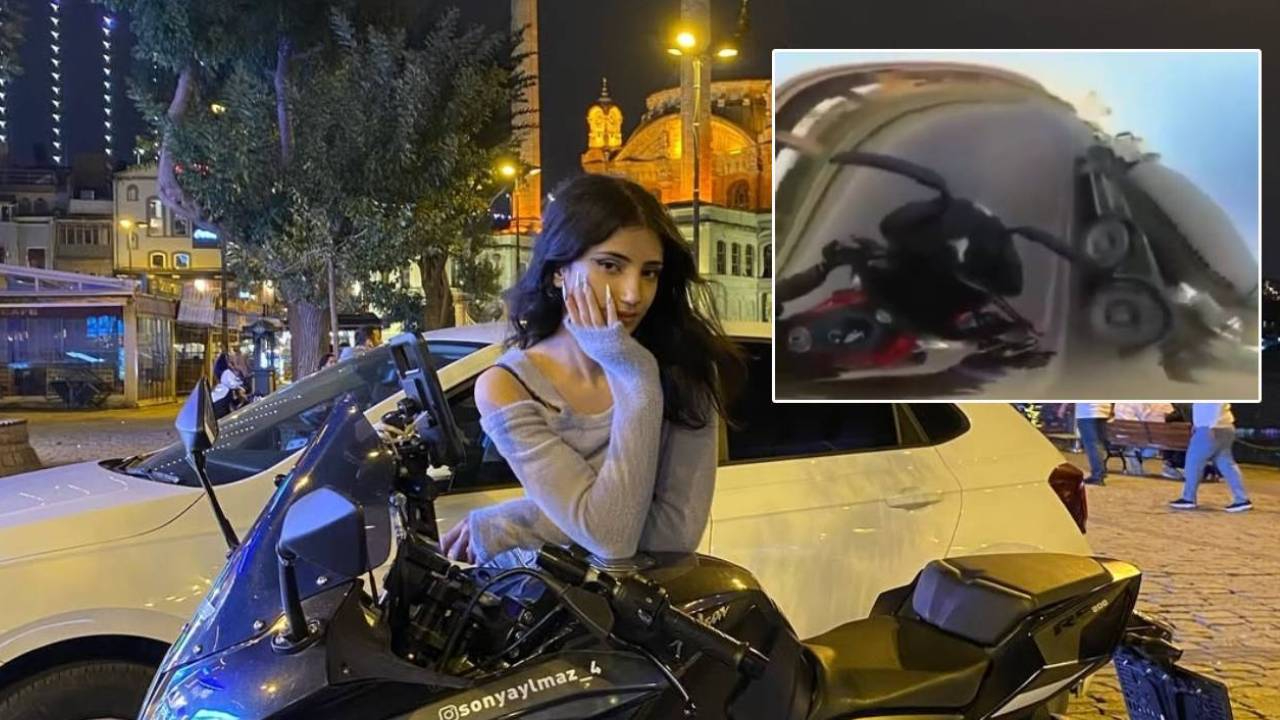 Motosiklet kazasında hayatını kaybeden Saniye Yılmaz'ın son anları kask kamerasında