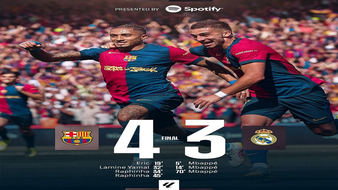 Barcelona 4-3 Real Madrid maç özeti ve golleri (El Clasico özet)
