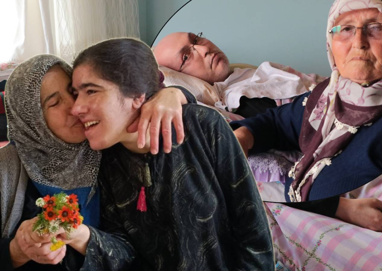 Ömrünü yatalak ve engelli çocuklarına adayan cennet anneler... Kayseri'den iki anne, iki insan manzarası