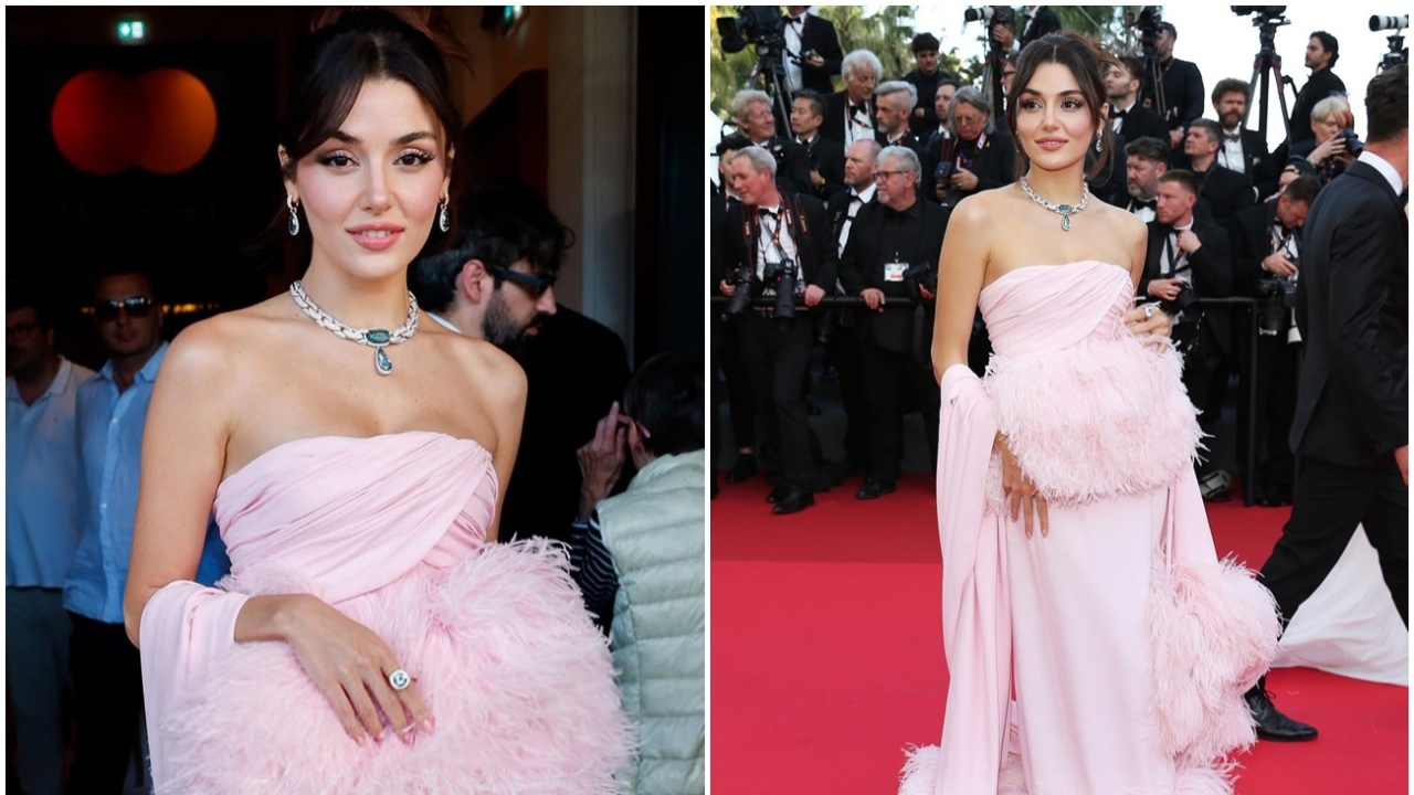 Hande Erçel’in 78. Cannes Film Festivali’ndeki tarzı çok konuşuldu! Elbisenin belden aşağısı alay konusu oldu