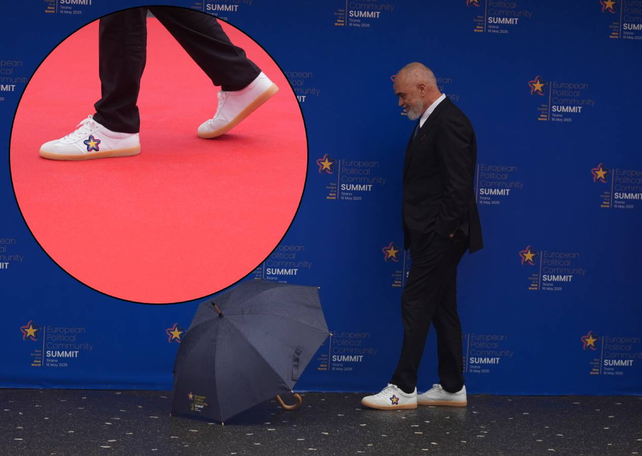 Arnavutluk Başbakanı Edi Rama 27 ülkenin liderini beyaz spor ayakkabıyla karşıladı