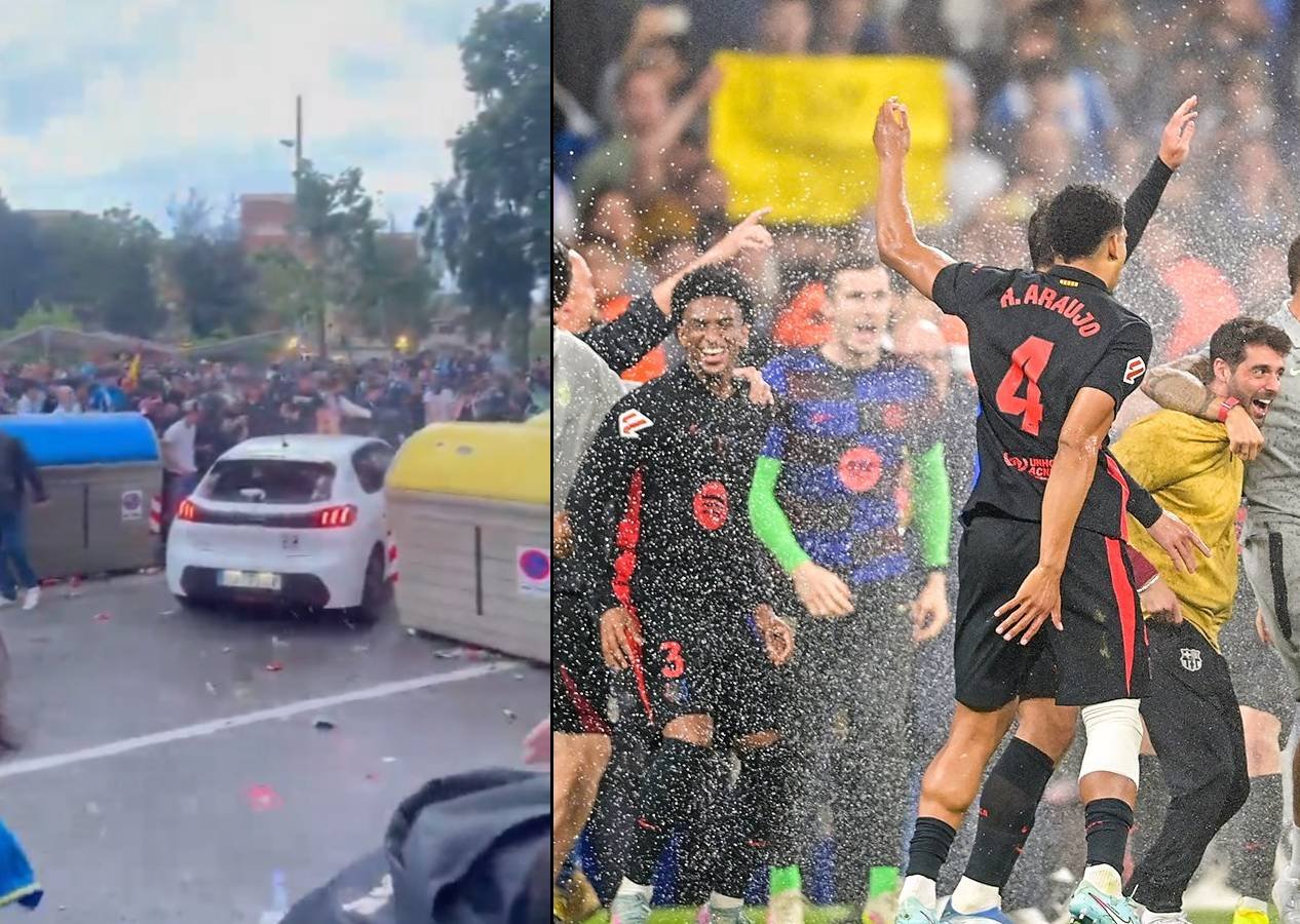 Barcelona'da şampiyonluk sevinci az kalsın trajediye dönüyordu: Aracıyla taraftarların arasına daldı!