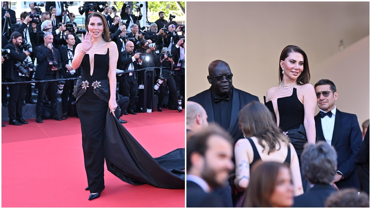 Cannes'da Ebru Yaşar rüzgarı! Tarzıyla geceye damga vurdu