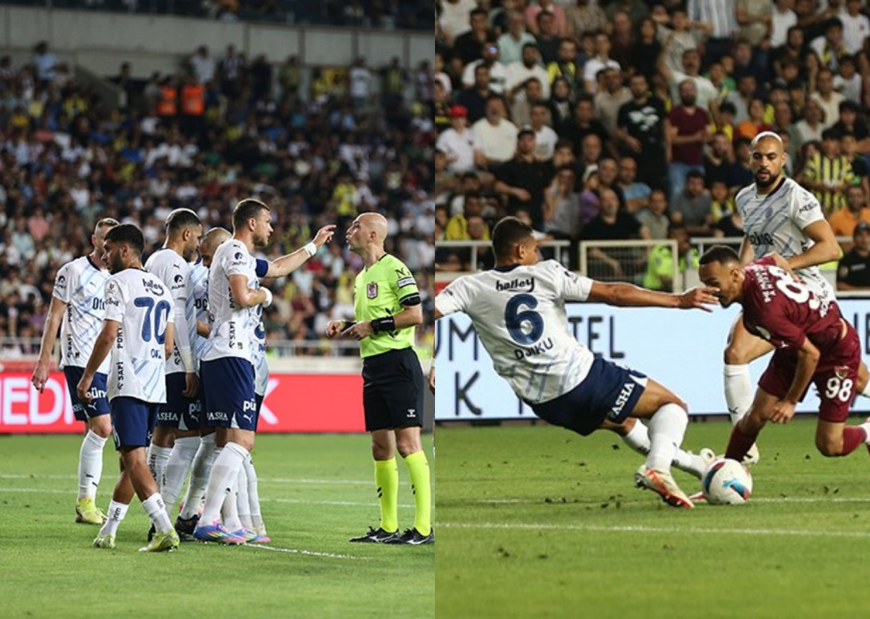 Hatayspor - Fenerbahçe maçında Galatasaray taraftarı sahaya indi