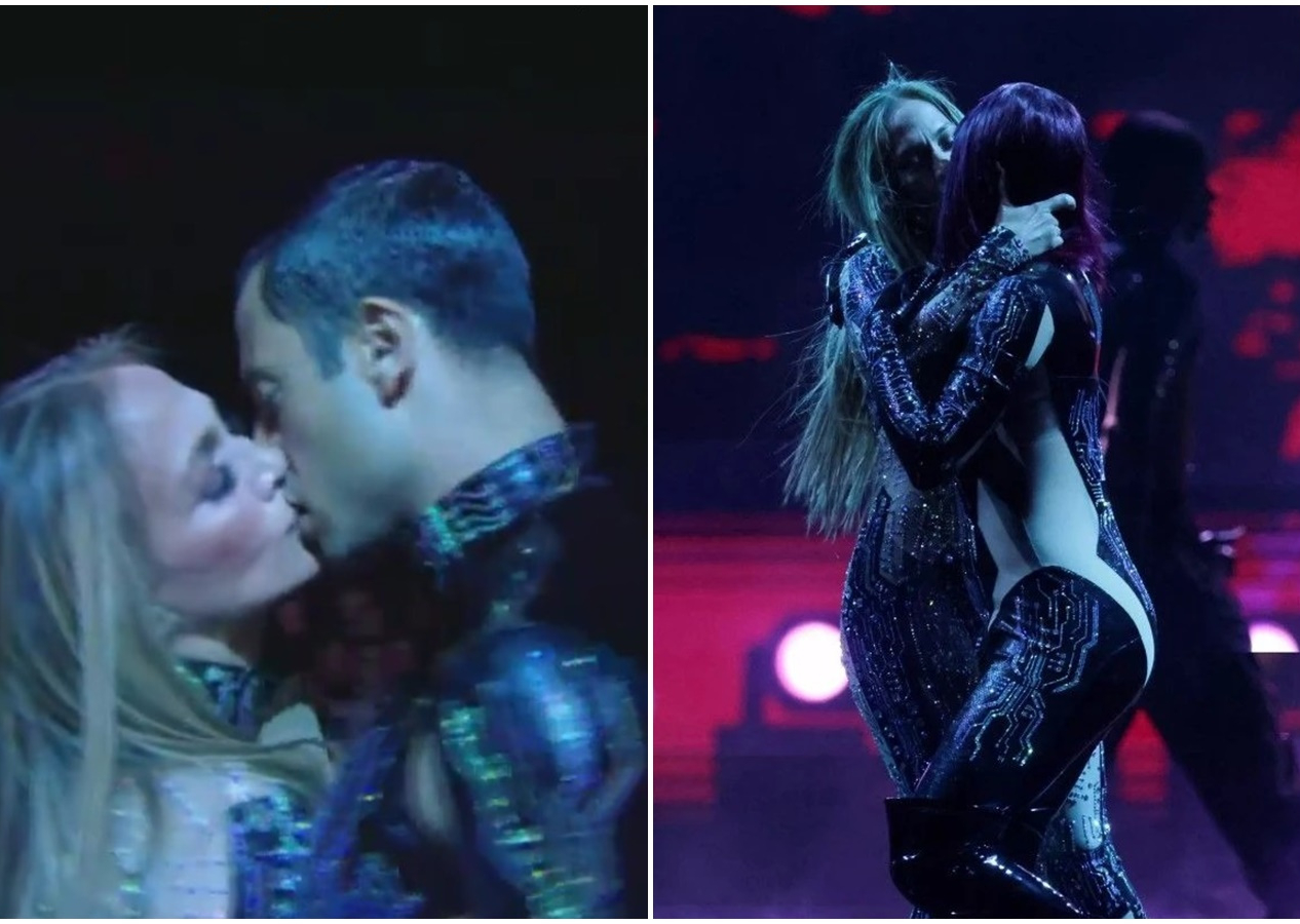 Jennifer Lopez'den skandal hareket! Sahnede hem erkek hem de kadın dansçılarla öpüştü