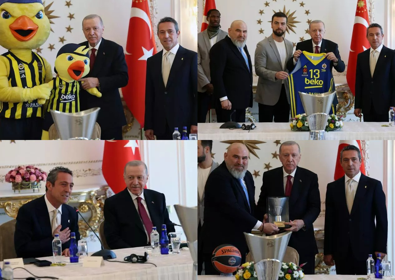 Cumhurbaşkanı Recep Tayyip Erdoğan, Euroleague şampiyonu Fenerbahçe'yi kabul etti