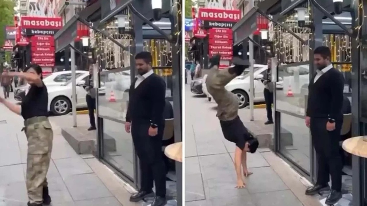 Tuğba Ekinci’den şaşırtan görüntüler: Sokak ortasında taklalar attı!