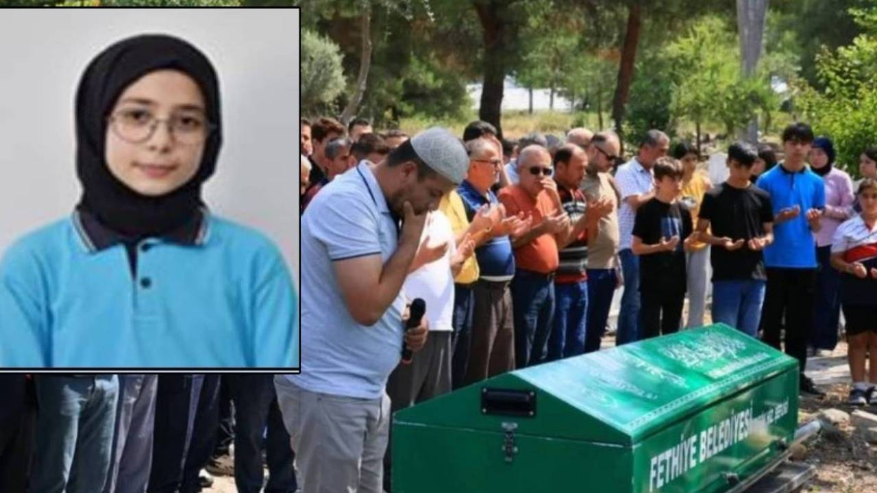 Deprem anında panik atak geçirip can veren 14 yaşındaki Fethiyeli Afranur için hüzünlü tören