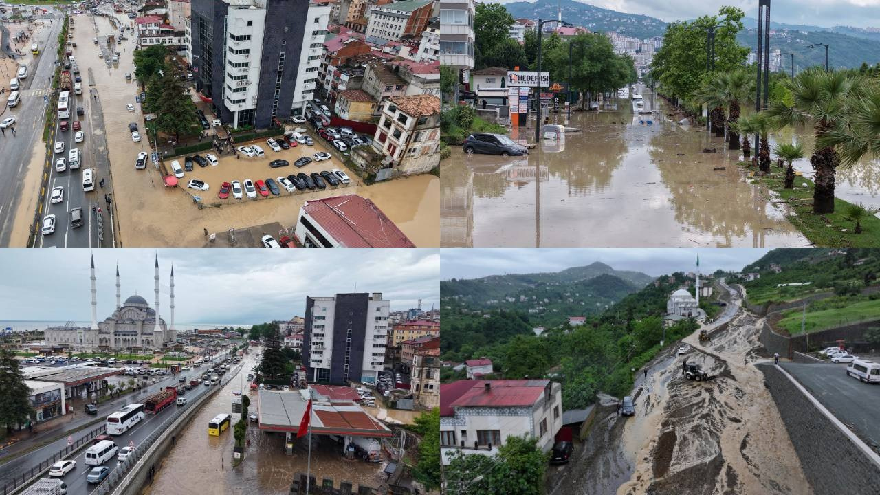 Trabzon'da büyük afet! Havadan görüntüler felaketin boyutunu gözler önüne serdi