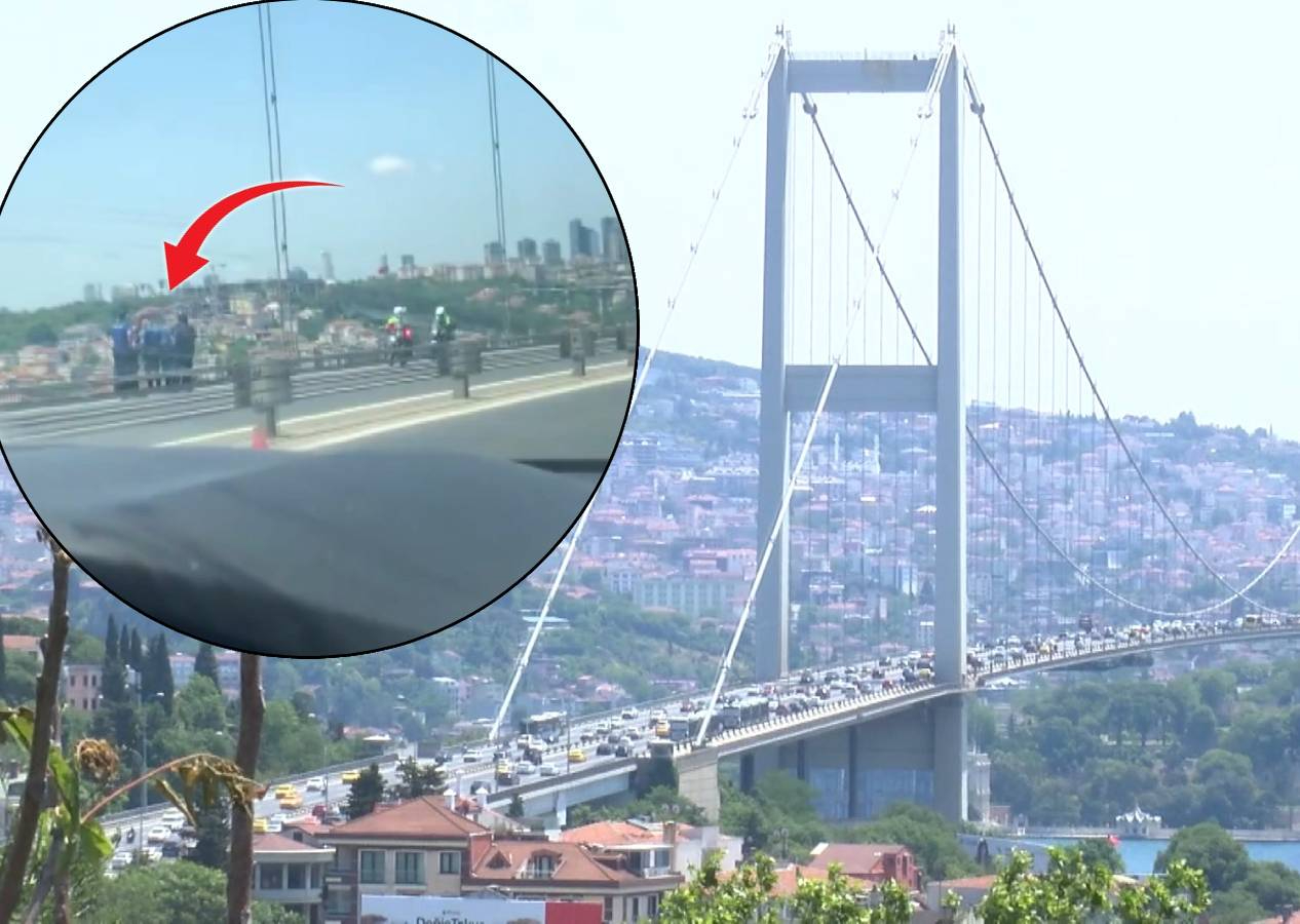 15 Temmuz Şehitleri Köprüsü'nde intihar girişimi! Taksiciye silah çekip, korkuluklara koşmuş