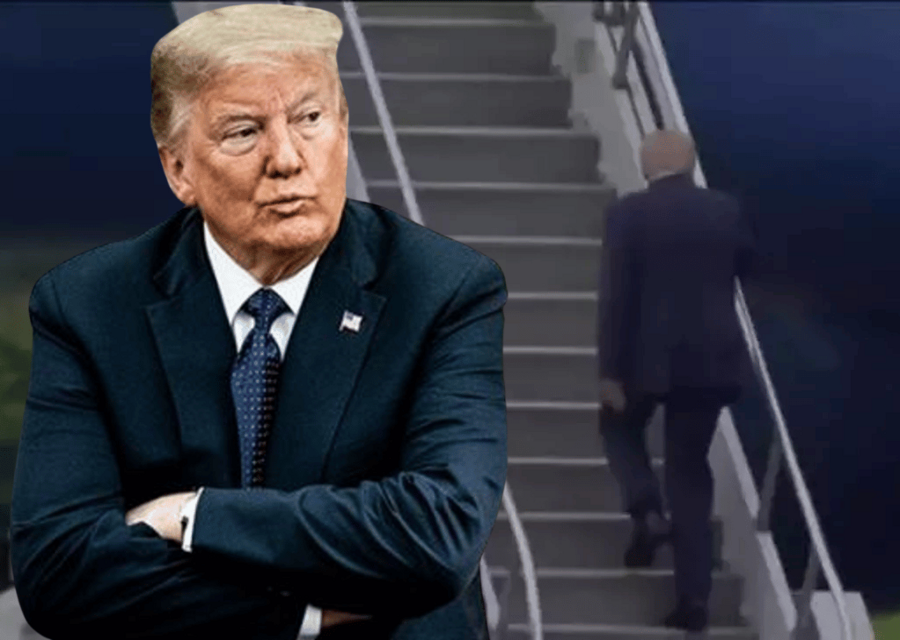Donald Trump uçağa binerken tökezledi: O anlar dünya gündemine oturdu!