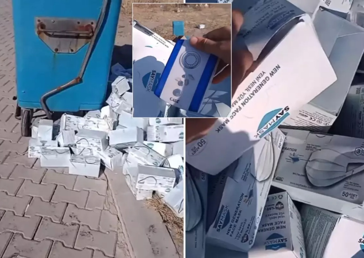 Kahramanmaraş'ta sağlık ocağında skandal: Kutularca maske ve cihaz çöpe atıldı, vatandaş isyan etti