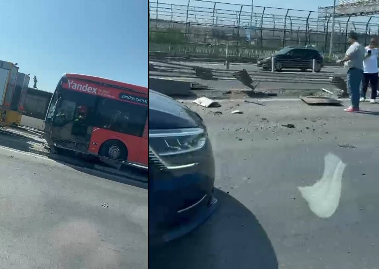 Halıcıoğlu'nda metrobüs kazası! Seyir halindeyken kontrolden çıktı, bariyerlere bindirdi
