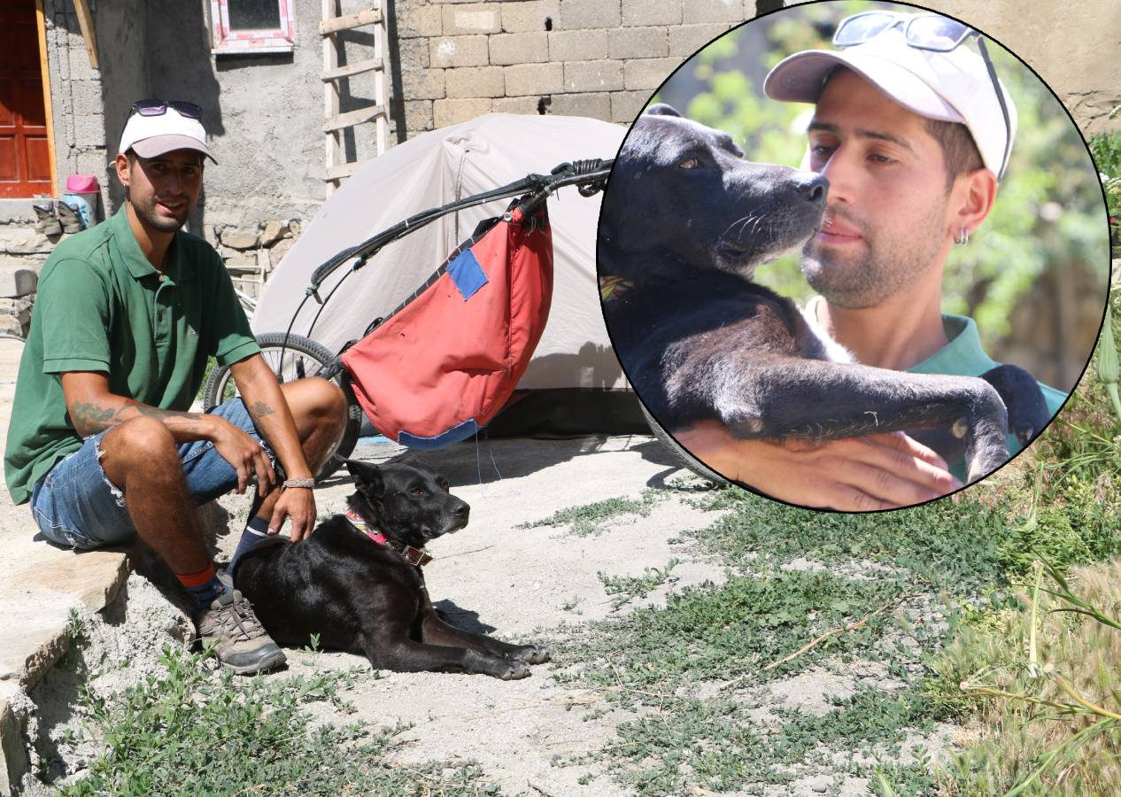 Şilili gezgin Diego Sebastian Haro Lopez ülkesinden bisikletle yola çıkıp köpeği Milo'yla 80 ülke gezdi