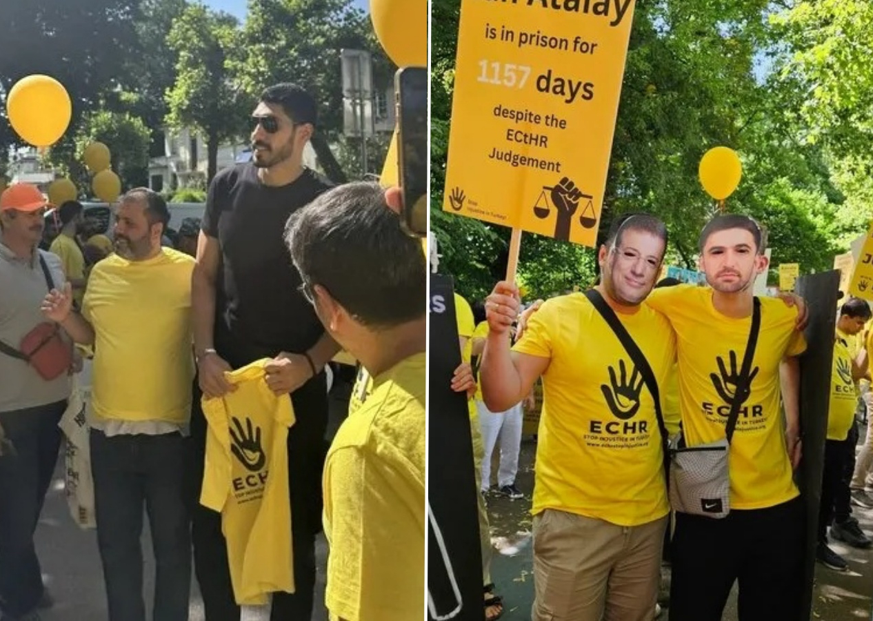 Strazburg’da skandal miting: FETÖ’cüler İmamoğlu maskesiyle Türkiye’ye saldırdı!